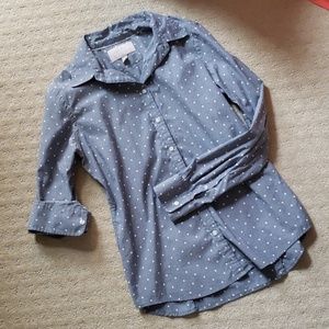 Banana Republic Chambray polka dot botton down